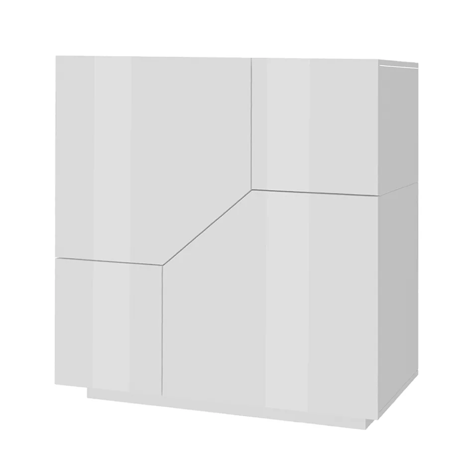 Credenza in Legno Nobilitato 3 Vani e 2 Mensole Made in Italy - Alyssa Viadurini