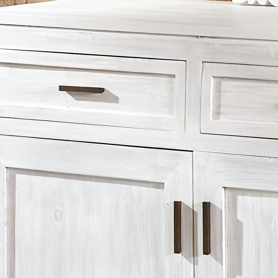 Credenza in Teak Massello con 3 Ante e 3 Cassetti - Sumo Viadurini