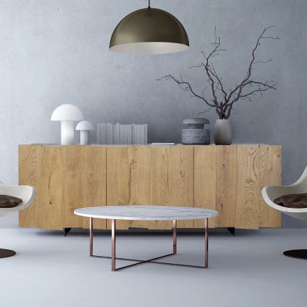 Credenza Living a 3 Ante in Legno Massello Made in Italy – Khal Viadurini
