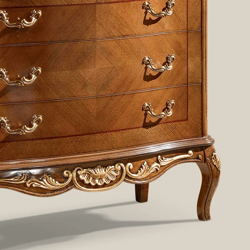 Credenza Salotto Classica Legno Bianco o Noce Made in Italy - Chantilly Viadurini