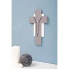 Crocefisso Bianco e Grigio Realizzato con Incisione Laser Made in Italy - Nadia Viadurini