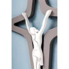 Crocefisso di Christo Bianco e Grigio Inciso a Laser Made in Italy - Teresa Viadurini