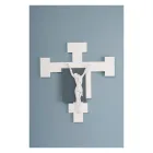 Crocefisso Realizzato con Incisione Laser Bianco e Ghiaia Made in Italy - Evelina Viadurini