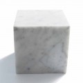 Cubo Fermacarte Design in Marmo Bianco di Carrara Satinato Made in Italy - Qubo