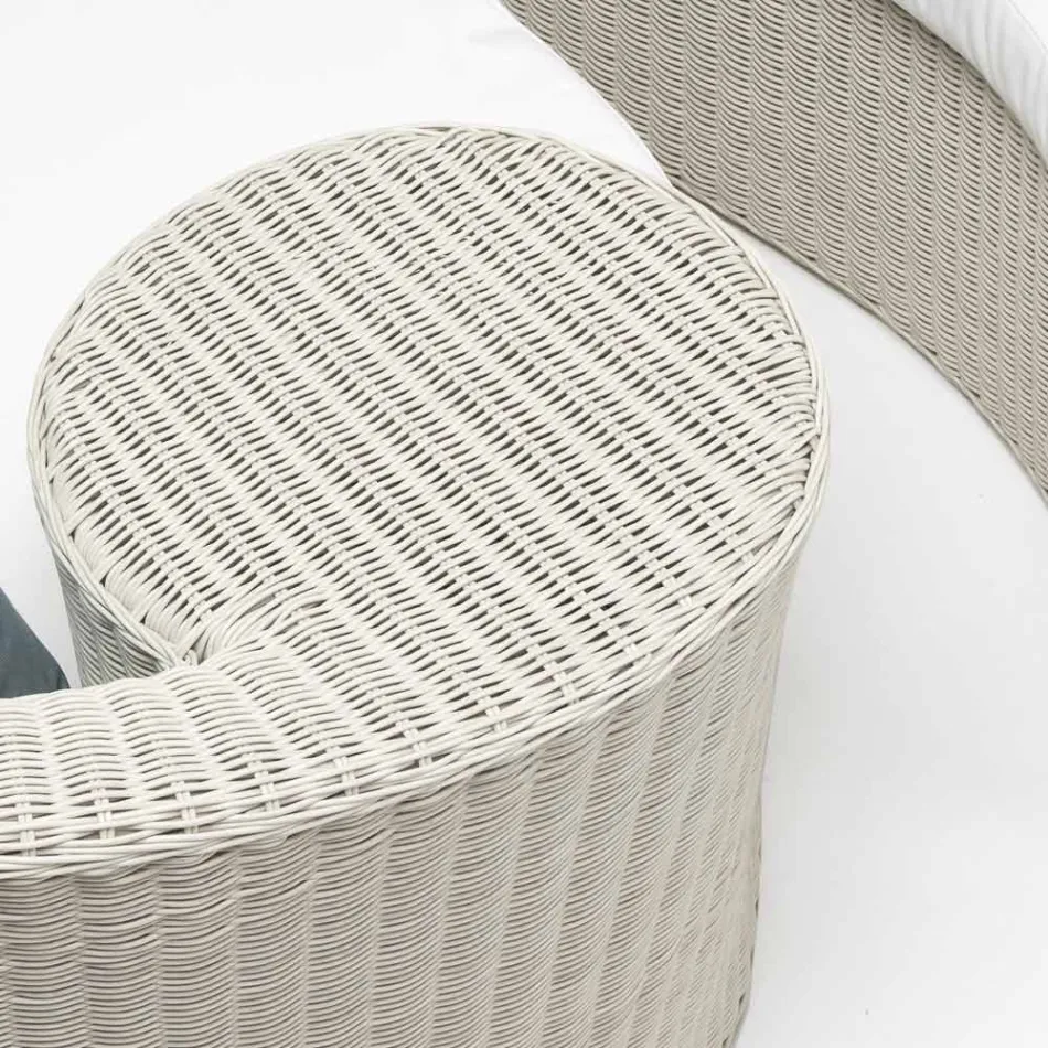 Daybad da Giardino in Fibra Polyrattan 2 Elementi - Donna Viadurini