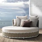 Daybed da Esterno in Alluminio e Tessuto Intrecciato a Mano - Reda Viadurini