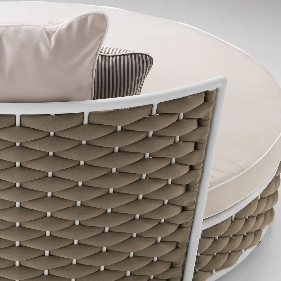 Daybed da Esterno in Alluminio e Tessuto Intrecciato a Mano - Reda Viadurini