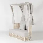 Daybed da Giardino in Teak, Alluminio, Corda ROPE+ e Cuscini - Arcangelo Viadurini