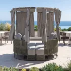 Daybed da Giardino in Teak, Alluminio, Corda ROPE+ e Cuscini - Arcangelo Viadurini