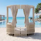Daybed da Giardino in Teak, Alluminio, Corda ROPE+ e Cuscini - Arcangelo Viadurini