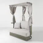 Daybed da Giardino in Teak, Alluminio, Corda ROPE+ e Cuscini - Arcangelo Viadurini
