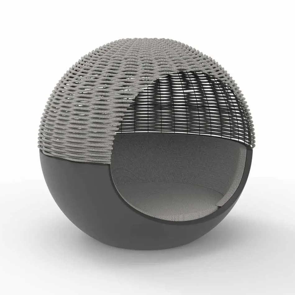 Daybed Giardino di Lusso Design Tondo con Corda Intrecciata - Ulm Moon by Vondom Viadurini
