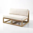 Divanetto da Esterno in Teak Naturale e Cuscini - Circe Viadurini