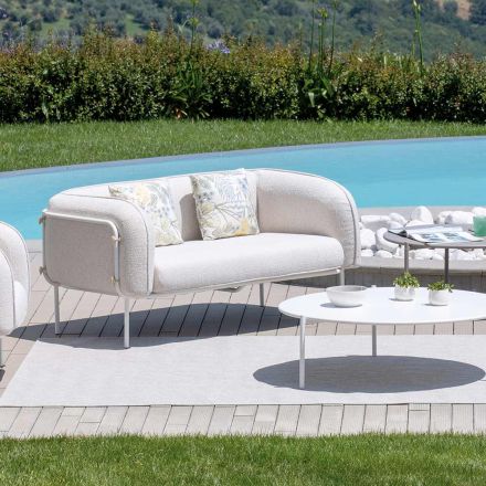 Divano 2 Posti da Esterno con Seduta Imbottita Made in Italy - Fioriera Viadurini