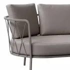Divano 2 Posti da Esterno in Metallo e Tessuto con Cuscini Made in Italy - Olma Viadurini