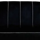 Divano 2 Posti in Velluto Nero con Cuciture in Contrasto Made in Italy - Caster Viadurini