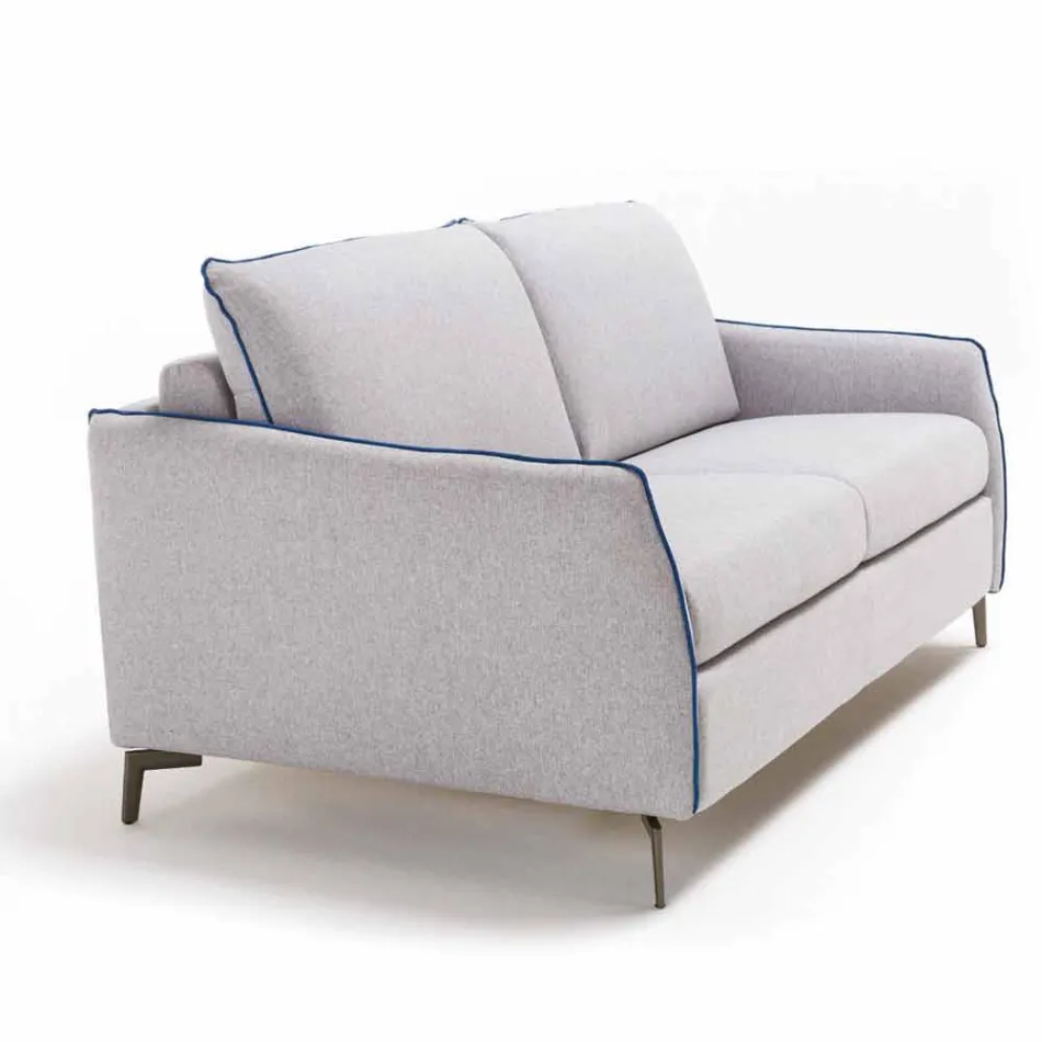 Divano 2 posti maxi L.165cm ecopelle/tessuto made in Italy Erica Viadurini