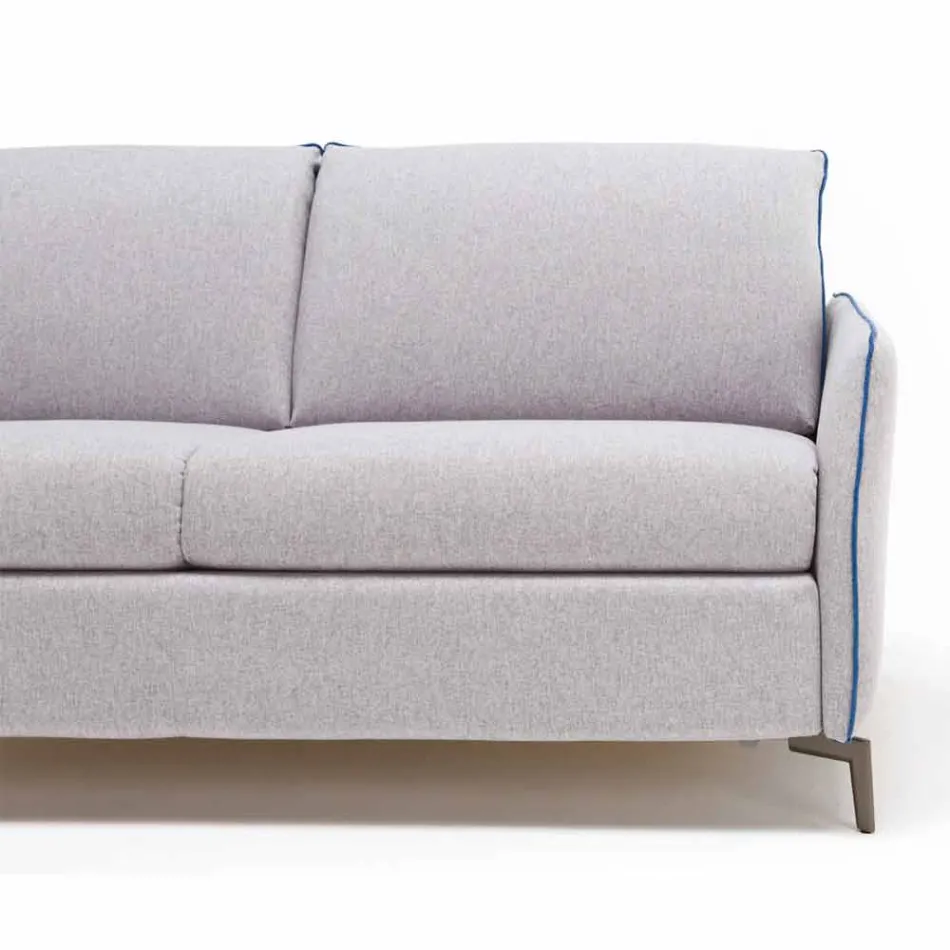 Divano 2 posti maxi L.165cm ecopelle/tessuto made in Italy Erica Viadurini
