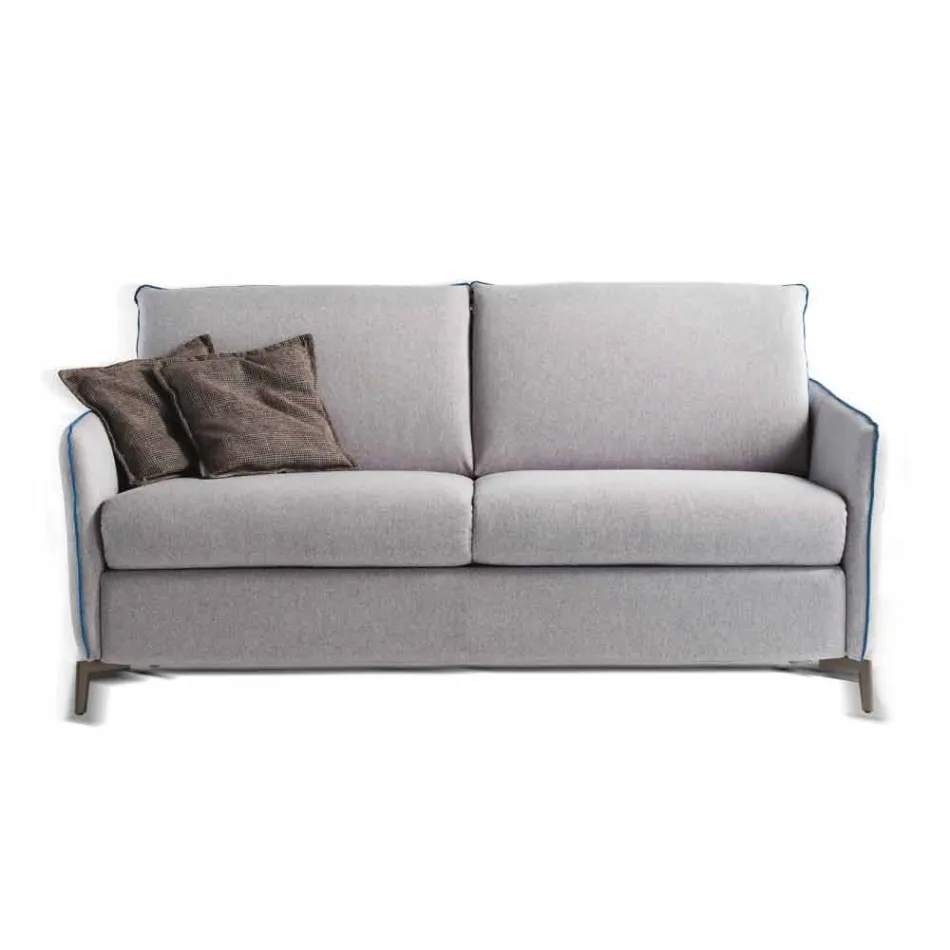 Divano 2 posti maxi L.165cm ecopelle/tessuto made in Italy Erica Viadurini
