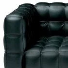 Divano 2 Posti Rivestito in Pelle Effetto Trapuntato Made in Italy - Vesuvio Viadurini
