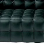 Divano 2 Posti Rivestito in Pelle Effetto Trapuntato Made in Italy - Vesuvio Viadurini