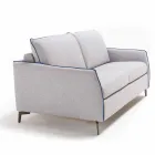 Divano 3 posti di design L.185cm tessuto/ecopelle made in Italy Erica Viadurini