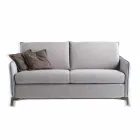 Divano 3 posti di design L.185cm tessuto/ecopelle made in Italy Erica Viadurini