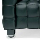 Divano 3 Posti in Pelle Effetto Trapuntato Made in Italy di Qualità - Vesuvio Viadurini