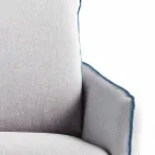 Divano 3 posti maxi L205 cm design moderno in ecopelle/tessuto Erica Viadurini