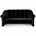 Divano 3 Posti Rivestito in Velluto con Cuciture Bianche Made in Italy - Caster