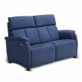 Divano a 2 posti design moderno in pelle, ecopelle o tessuto Gelso