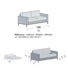 Divano con Apertura a Letto in Metallo e Poliuretano Made in Italy - Folle Viadurini