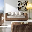 Divano da Esterno 3 Posti in Polyrattan Intrecciato - Charlie  Viadurini