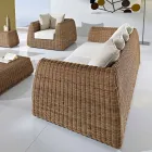 Divano da Esterno 3 Posti in Polyrattan Intrecciato - Charlie  Viadurini
