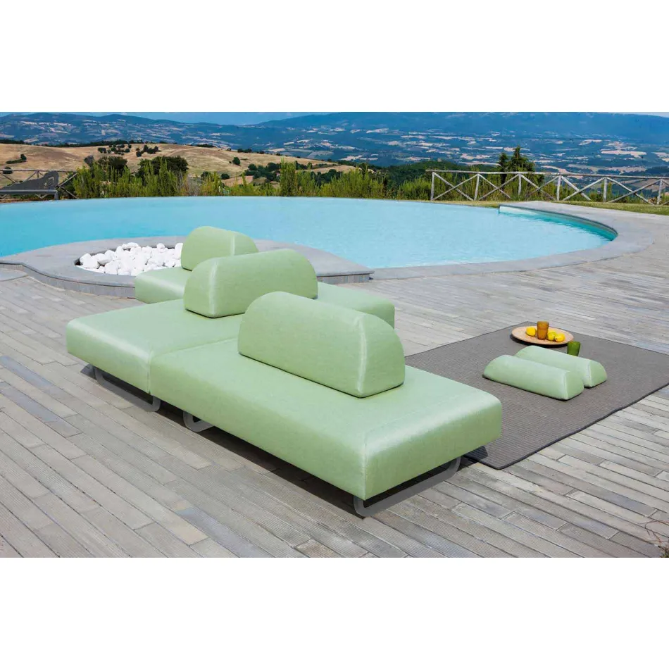 Divano da Esterno a 2 Posti in Tessuto e Metallo di Design Made in Italy - Selia Viadurini