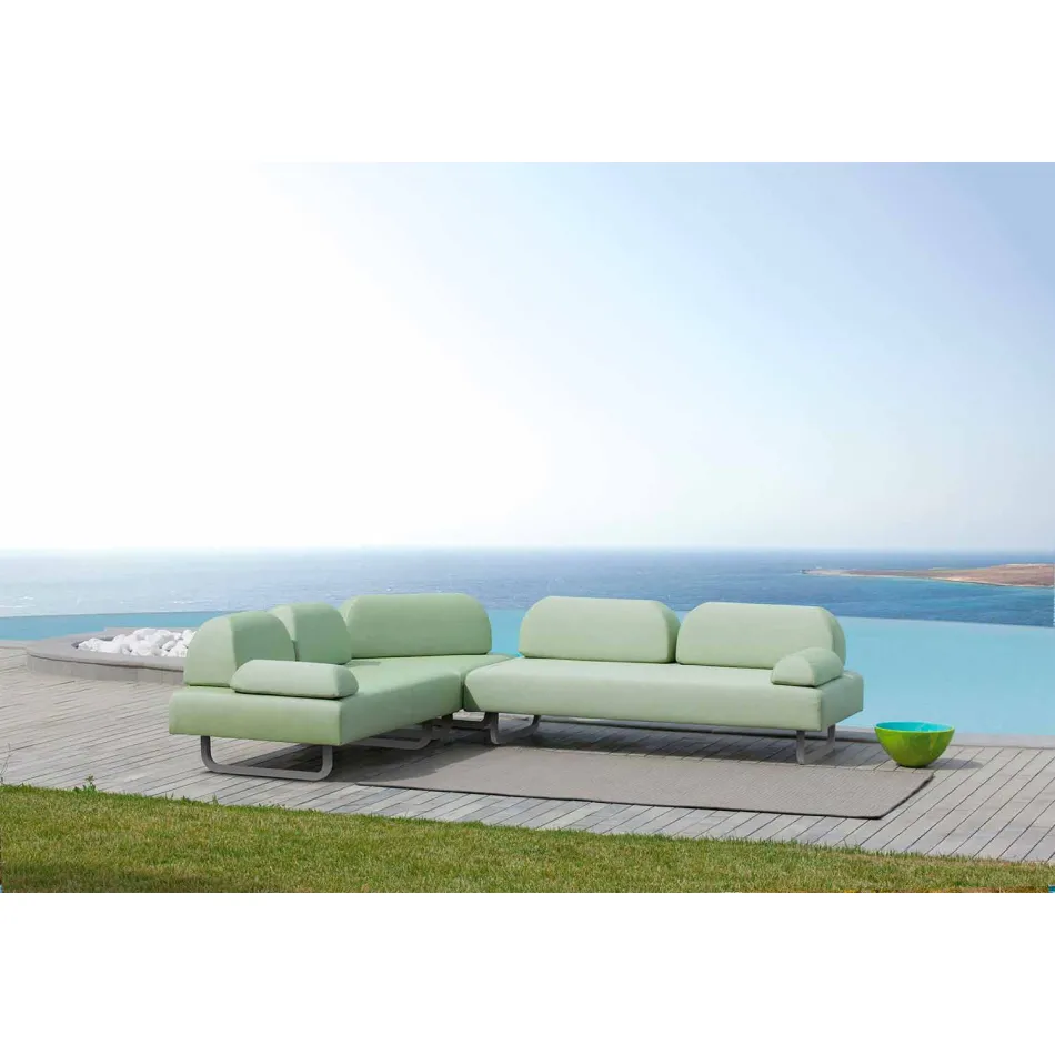 Divano da Esterno a 2 Posti in Tessuto e Metallo di Design Made in Italy - Selia Viadurini