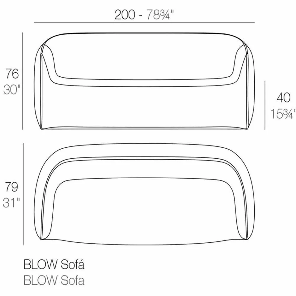 Divano da esterno di design in resina di polietilene Blow by Vondom Viadurini