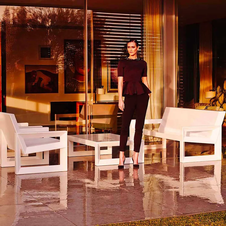 Divano da esterno Frame by Vondom, in resina di polietilene, di design Viadurini
