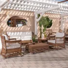 Divano da Esterno in Polyrattan Intrecciato a Mano - Gigi Viadurini