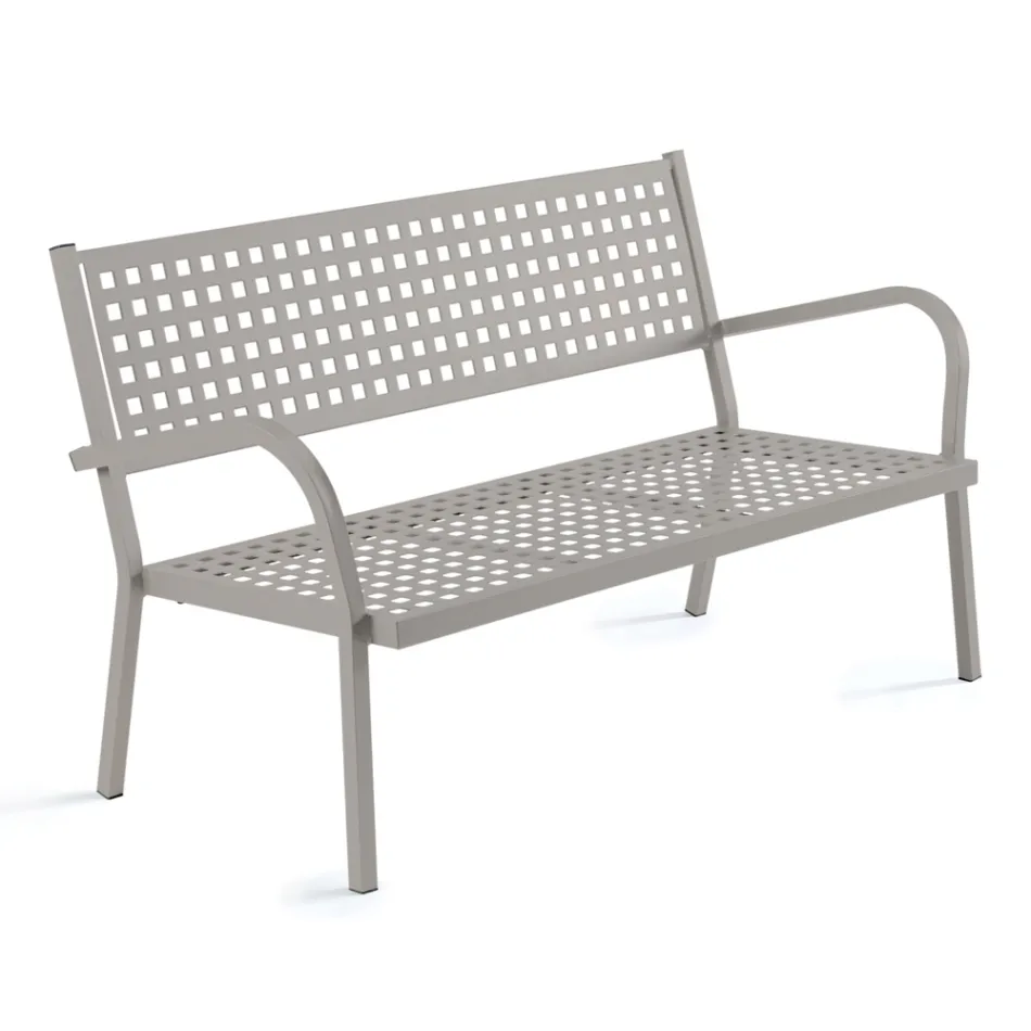 Divano da Giardino 2 Posti con Struttura in Acciaio Made in Italy - Nilda Viadurini