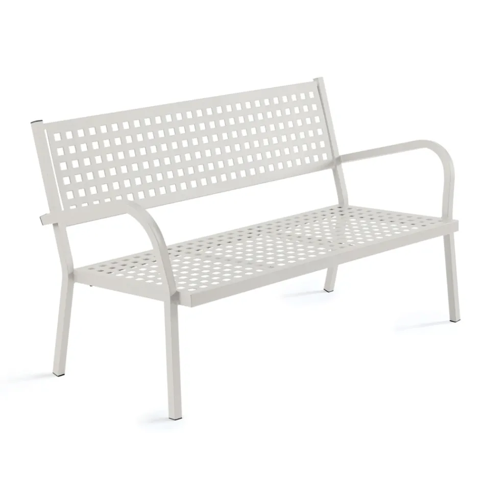 Divano da Giardino 2 Posti con Struttura in Acciaio Made in Italy - Nilda Viadurini