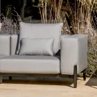 Divano da Giardino 3 Posti con Chaise Longue in Alluminio e Tessuto - Filomena Viadurini