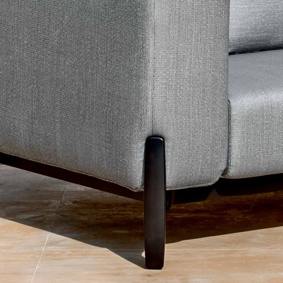 Divano da Giardino 3 Posti con Chaise Longue in Alluminio e Tessuto - Filomena Viadurini