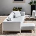 Divano da Giardino 3 Posti con Chaise Longue in Alluminio e Tessuto - Filomena