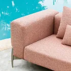 Divano da Giardino 3 Posti con Pouf di Lusso in Alluminio e Tessuto - Filomena Viadurini