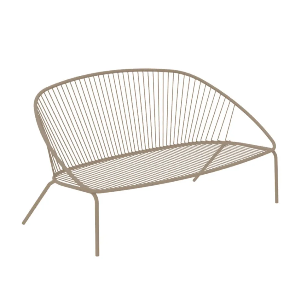 Divano da Giardino Impilabile in Acciaio Zincato Made in Italy – Sansa Viadurini