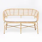 Divano da Giardino in Alluminio e Intreccio in Polyrattan e Cuscino - Ellide Viadurini