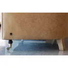 Divano da Interno con Piedi in Legno e Ruote in Metallo Made in Italy - Giocoso Viadurini