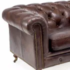 Divano da Salotto da 2 o 3 Posti in Cuoio Vintage Effetto Invecchiato - Timbro Viadurini