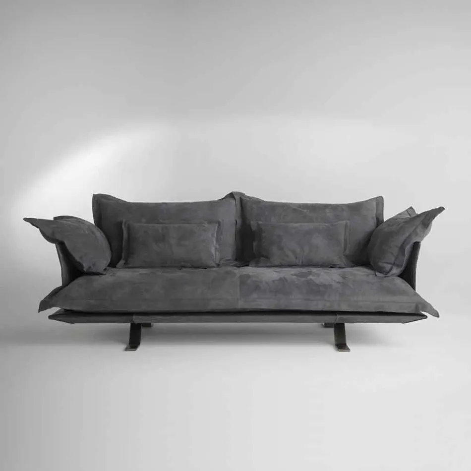 Divano design moderno in pelle Shita, 170, 220 oppure 250 cm Viadurini